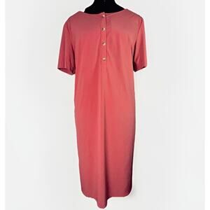 Fjallraven Ovik Lite Dress Large Buttons Short Sleeve Pockets Outdoor Travel Red